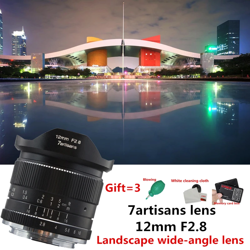 Beste 7 ambachtslieden 12mm f2.8 Ultra Groothoek Lens voor Canon EOSM Fuji FX M43 E mount APS C Mirrorless camera A6500 A6300 XT2 Lens