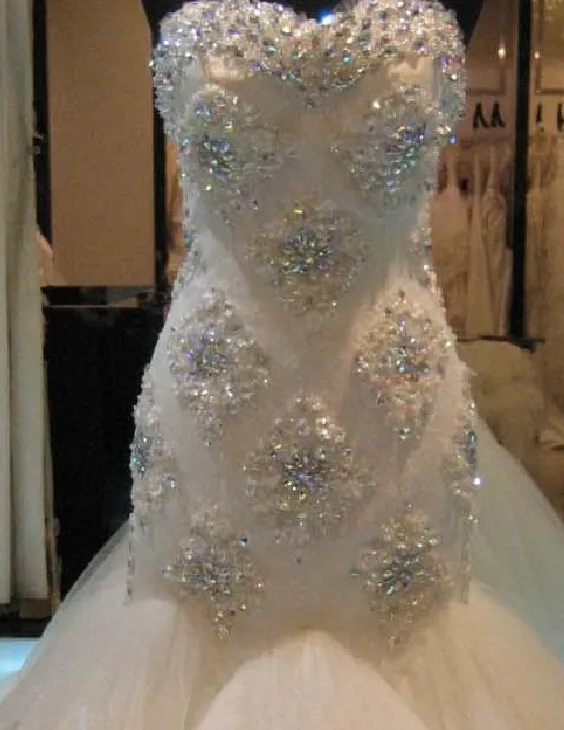 New-Gorgeous-Crystals-Beads-Appliques-Tulle-Mermaid-Wedding-Dresses-Bridal-Gown-Size-2-4-6-8 (3)