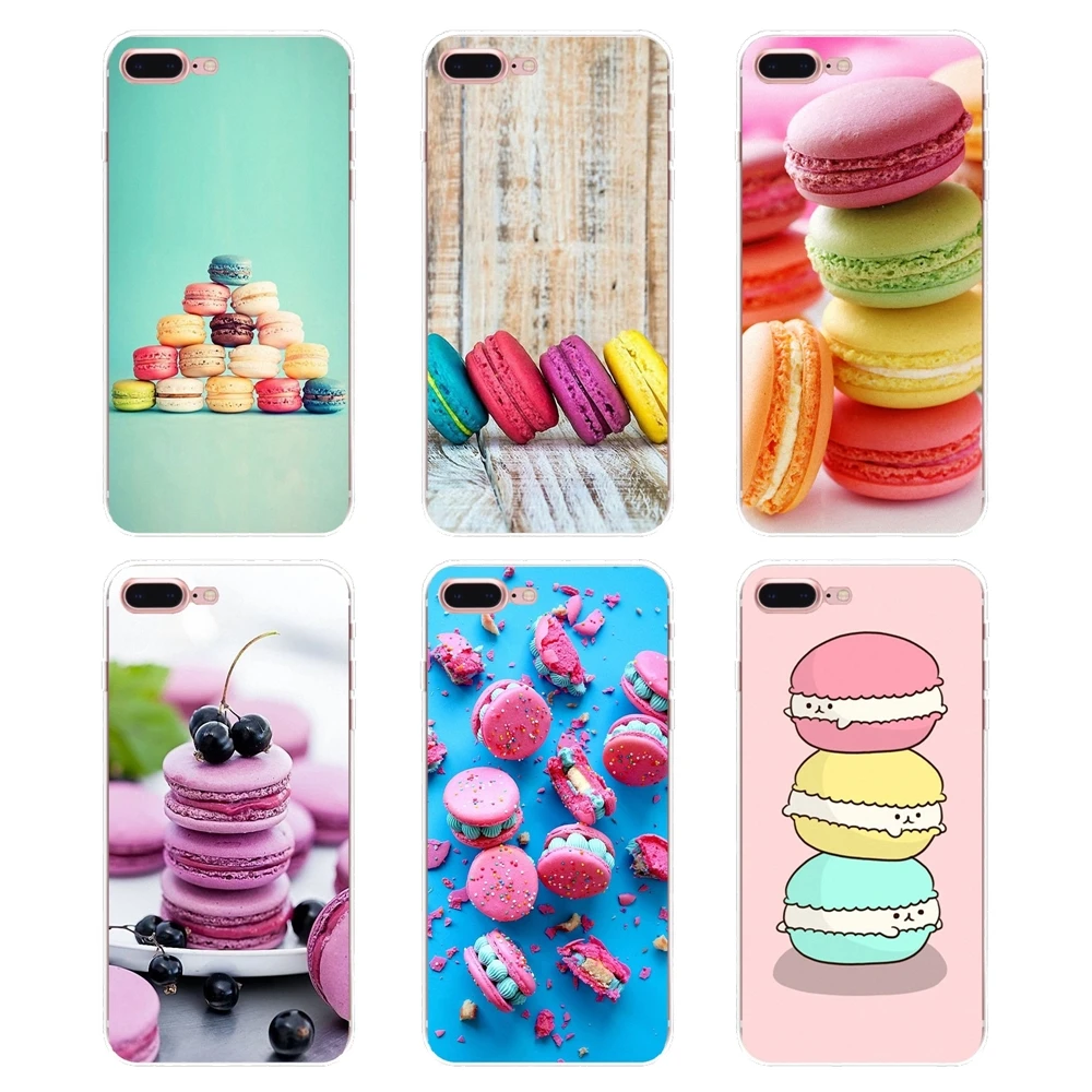Ячейки чехол для телефона десертное мороженое Macarons iPhone XS Max XR X 4 4S 5 5S 5C SE 6 S 7 8 плюс