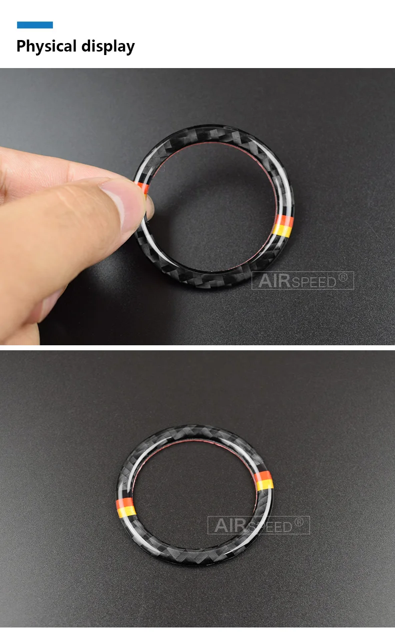 Mercedes Benz C Class W205 E Class W213 GLC Carbon Fiber Car Interior Ignition Engine Start Cover Trim Ring Sticker (4)