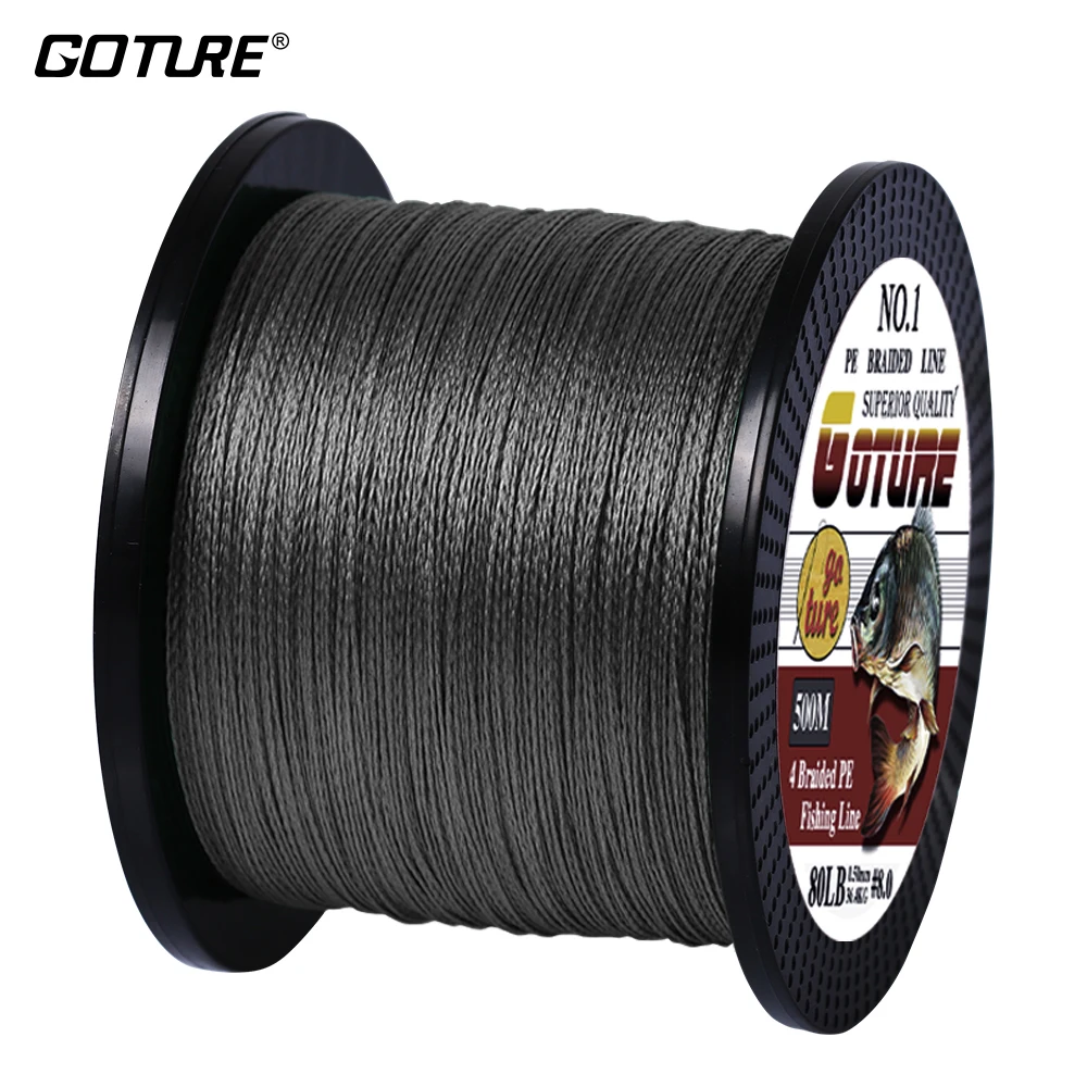 Goture PE Braided Fishing Line Multifilament 500M 4 Strands Cord Carp Fishing Lines For Saltwater 8