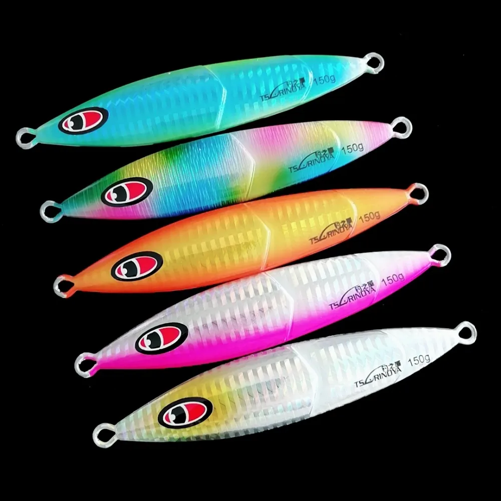 

TSURINOYA 5pcs Fishing Lure SLOW JIG 40g 60g 80g 100g 150g 200g 250g Saltwater Hard Lure Luminous Metal Baits For Sea Fishing