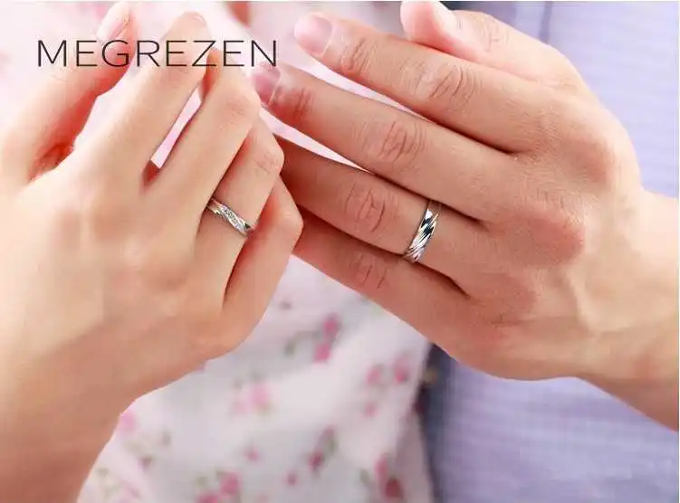 Paired Rings Gifts For Women Men Adjustable Wedding Ring Set Jewelry Womens Accessories Alianzas De Boda Para Parejas F85-5