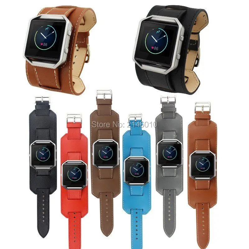 

Cuff Leather Watch band Wrist Strap Bracelet For Fitbit Blaze Activity Tracker