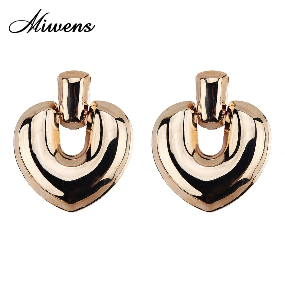 

Miwens Metal Drop Earrings Heart Big Romantic Statement Earrings For Women Party Wedding Gift Dropshpping Wholesale Jewelry A004