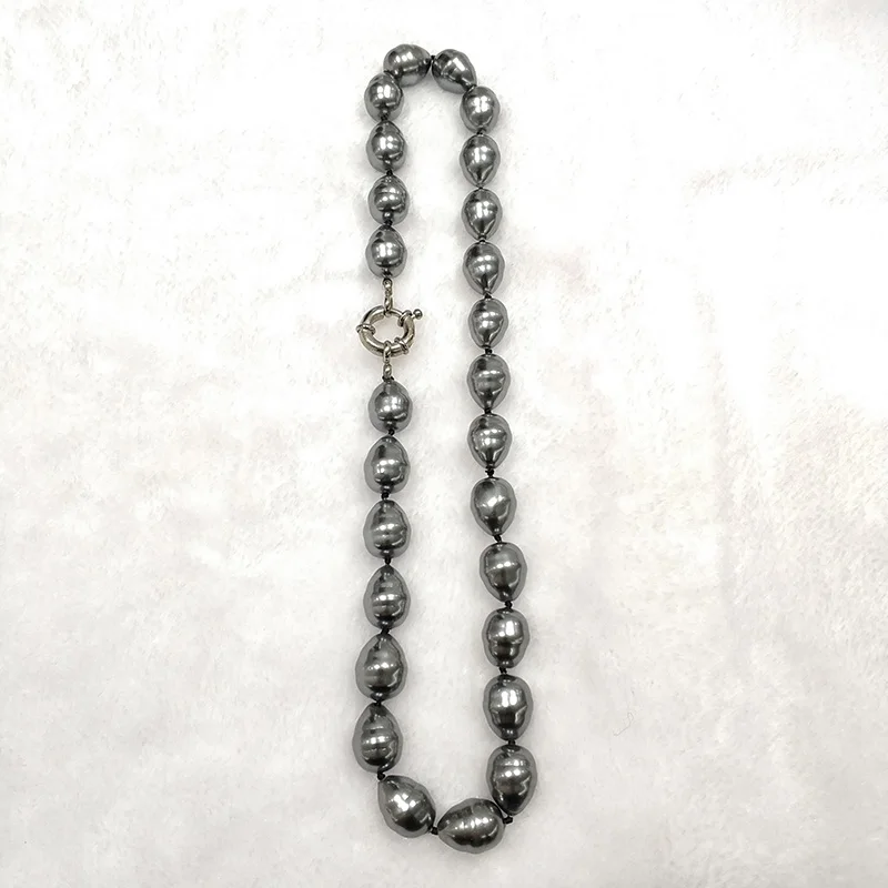 charming grey18inch JYX Seckill настольная многоцветная оболочка жемчужные ожерелья очень элегантное ожерелье для женщин ограниченное количество - Цвет камня: charming grey18inch