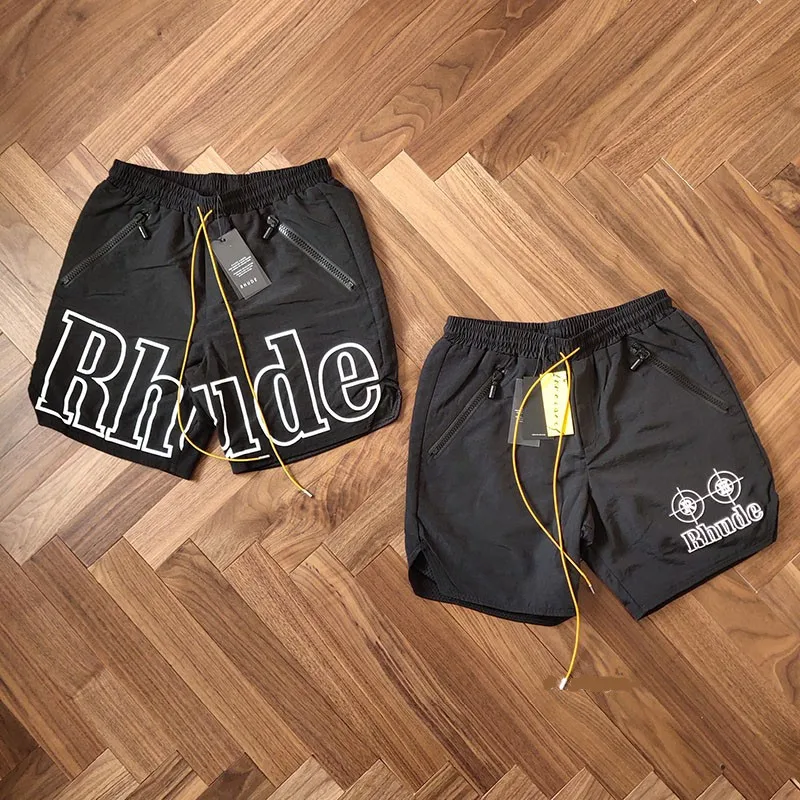 

19SS RHUDE Rhude X Patron New Version Shorts Men Summer RHUDE Mesh Swimming Trunk 3 Options Unisex Zipper Drawstring Short