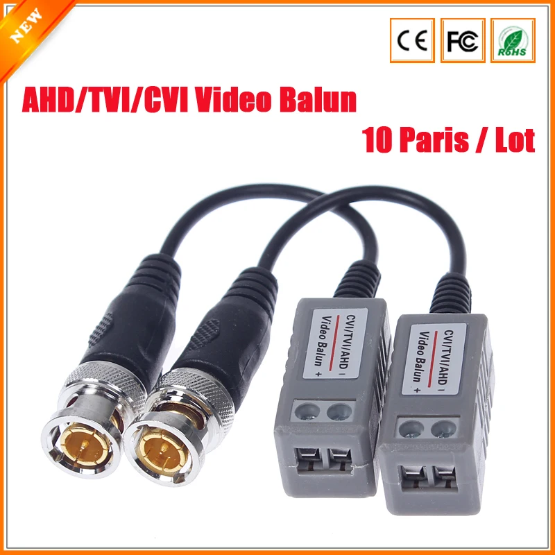 

10Pairs CCTV Accessory CCTV Video Balun Transceiver Twisted 1Channel BNC Passive Transceivers For AHD TVI CVI 720P 1080P Camera