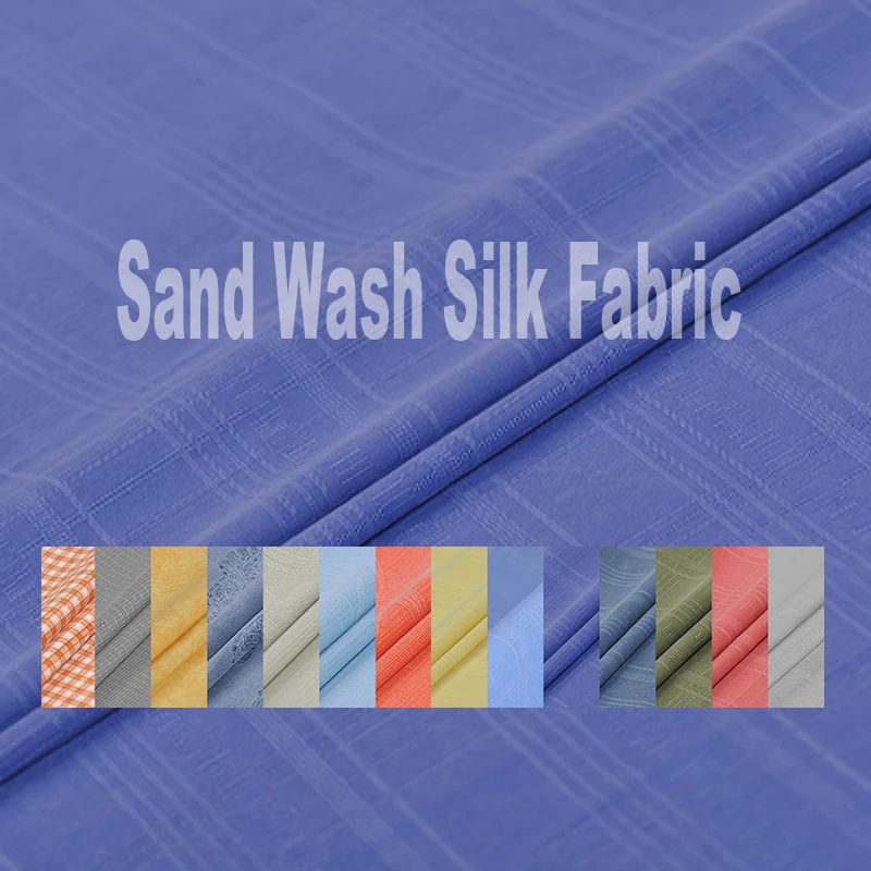 

114CM Wide Jacquard Heavy Silk Fabric for Summer Spring Dress Shirt Pants Suit J123