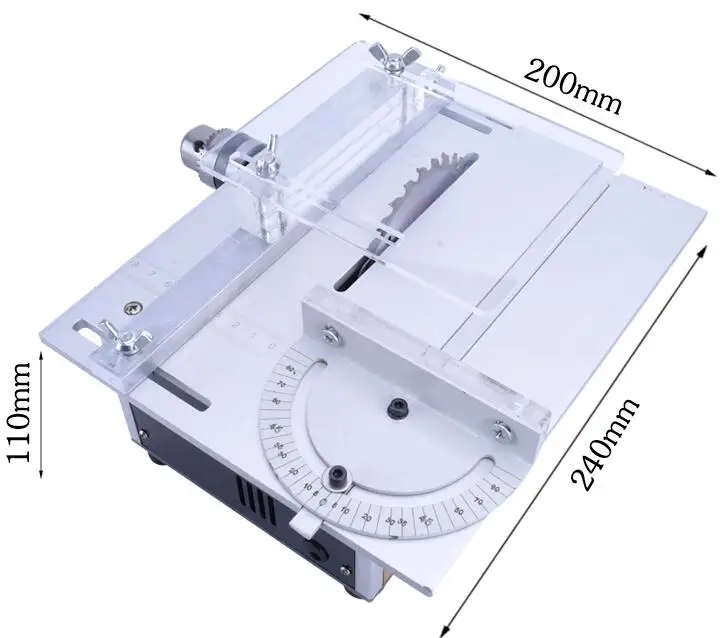 Speed Adjustable DIY Miniature Table Saws DIY Carpentry Chainsaw Small Cutting Machine Model saw w/ Cutter Polisher Function