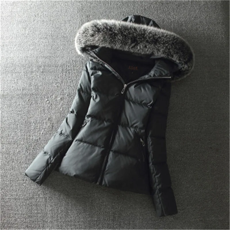 Tcyeek, высокое качество, натуральный мех енота, пуховик на утином пуху, женские зимние короткие пальто, большие размеры 2XL, Abrigos Mujer, верхняя одежда LX1268 - Цвет: black black fox fur