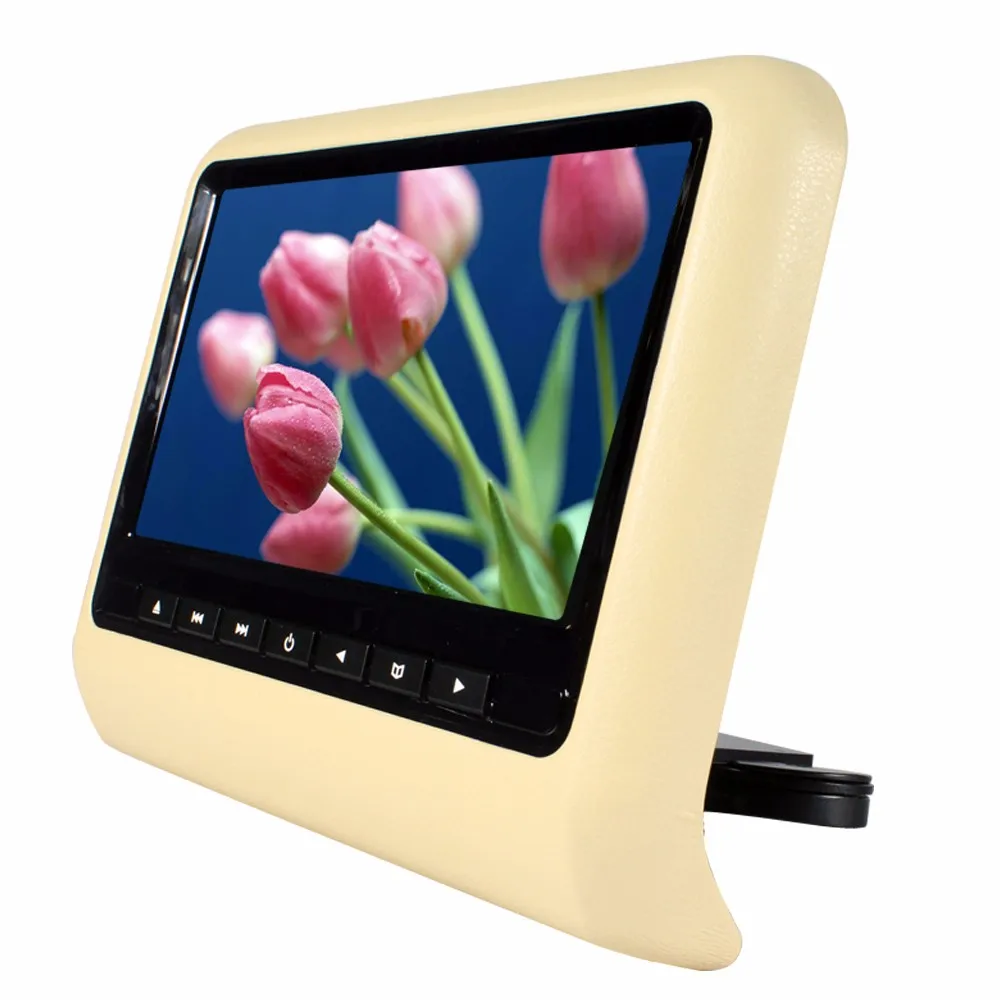 

Universal 9" Car Headrest DVD Player TFT LED Screen Headrest Monitor 800*480 Game DVD USB SD FM IR Transmitter & Remote control