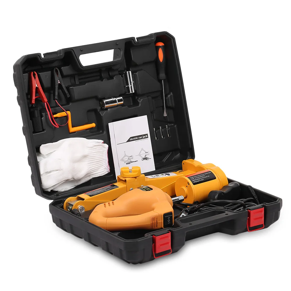

12V Car Electric Hydraulic Floor Jack Lifting Set Impact Wrench Tool