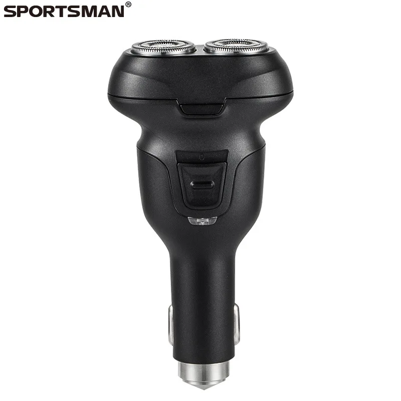 

SPORTSMAN Electric Shaver Rechargeable Twin Blade Car Charger Electric Razor Vehicle-mounted Safety Hammer Man Shaver 12-24V