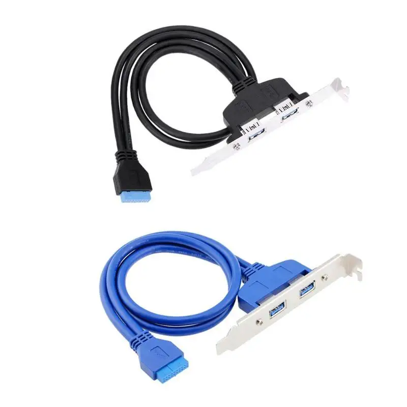 

Computer PC Chassis Rear PCI Cable Panel USB3.0 20P-2AF Baffle Bit Line 20Pin to USB 3.0 Female Double Headed Cord Wire GB358