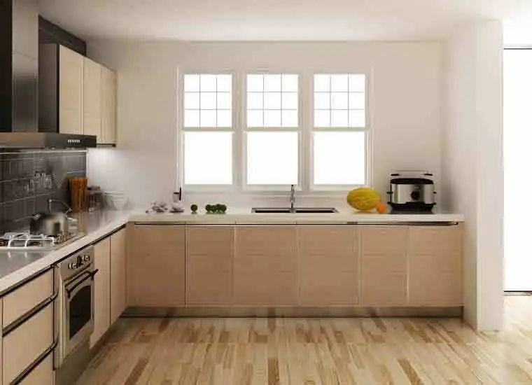 Tanzania Project L Shaped Kitchen Cabinets Factory Made In China