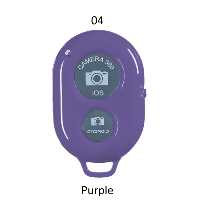 Bluetooth пульт дистанционного управления Кнопка беспроводного управления Лер Автоспуск камера палка спуска затвора телефон монопод селфи для ios - Цвет: Purple