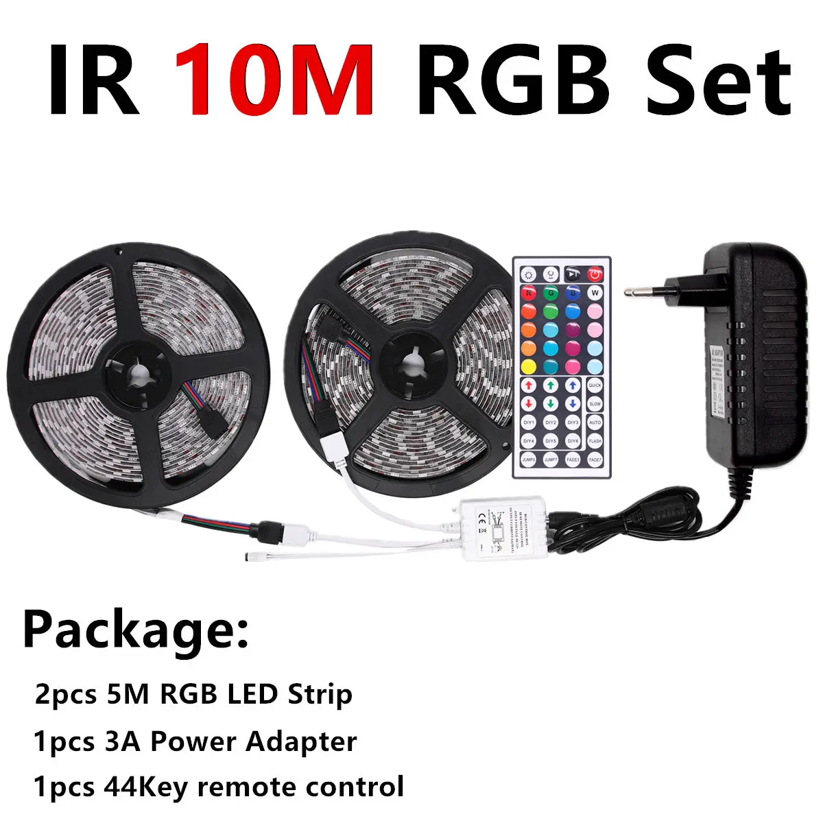 10M IR RGB Set 5050 RGB Светодиодная лента Водонепроницаемая wifi ir 12v tira светодиодный RGB светильник Гибкая неоновая лента контроллер fita car ruban bande - Испускаемый цвет: 10M IR RGB Set