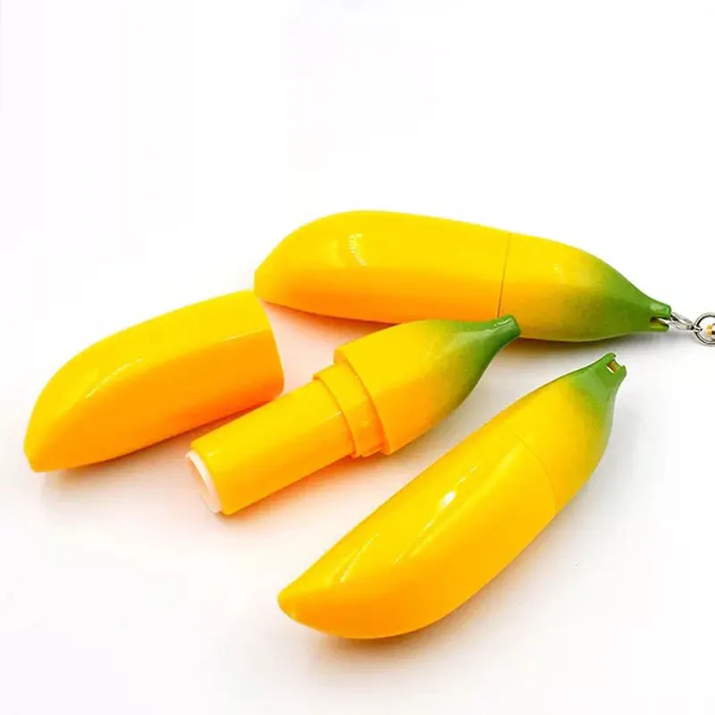 Уникальный пустой губная помада трубка макияж блеск для губ желтый банан форма дизайн контейнеры косметические губная помада стик бутылка