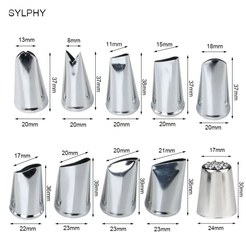 SYLPHY 10 шт. насадки для украшения тортов Набор насадок Украшения Розовой травы
