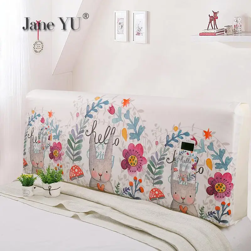 

JaneYU Bedside Cover 1.5m Bed 1.8m Bed Protective Cover Simple Curved Rabbit Print Wood Cover Back Cover
