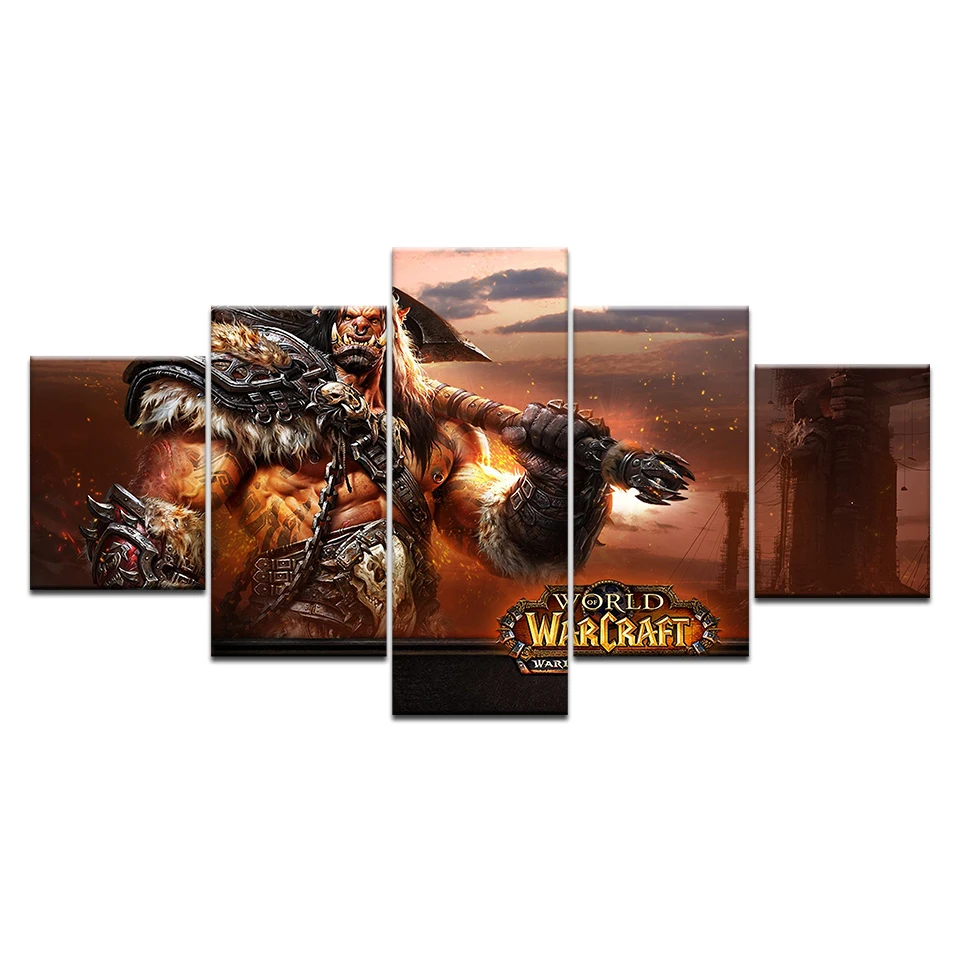 Waliicorners 5 Panel HD Printed WOW game posters wall Print On Canvas Art Painting For living room modern home decoration artwork 9 HTB1D.L3dk9E3KVjSZFGq6A19XXam