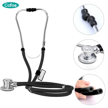

Cofoe Dual Head Stethoscope Medical Estetoscopi Long Soft Tube Probe Measure Monitor Angiocarpy Health Care Unisex