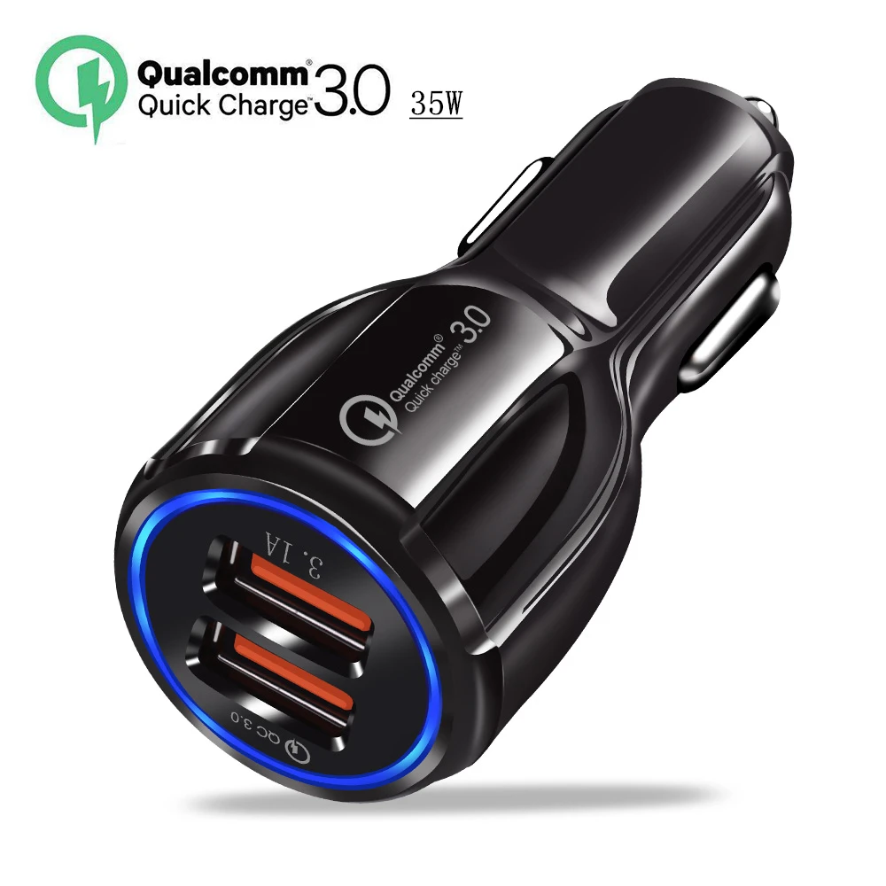 

QC3.0 Car Charger Dual USB 6A Charging 35W Quick Charge 3.0 for iPhone X Xiaomi Mi 9 Samsung Galaxy Huawei super charger adapter