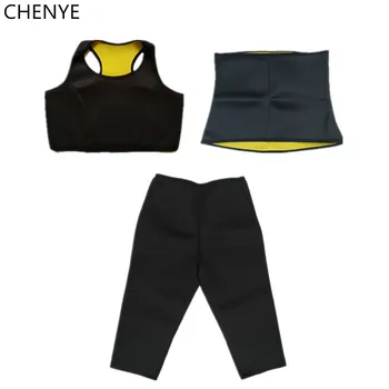 

CHENYE Natural Weight-Loss Neoprene Detox Workout Body Shapers Pants Women Waist Trainer Belt with Thermal Camisole Vest Corsets