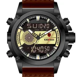 KADEMAN Новый 2019 Спортивные часы Роскошные для мужчин наручные часы двойной дисплей СВЕТОДИОДНЫЙ led автоматические часы Военная Униформа