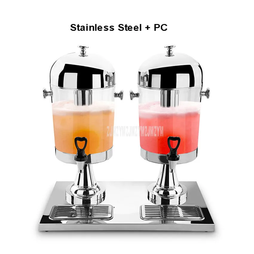 Stainless Steel 8Lx2 Double Head Juice Drink Dispensers With Ice
