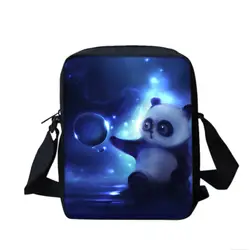 Для мужчин Курьерские сумки Прохладный Животные кошка школьная сумка 3D Pet Хаски с принтом панды маленькая сумка через плечо Для мужчин