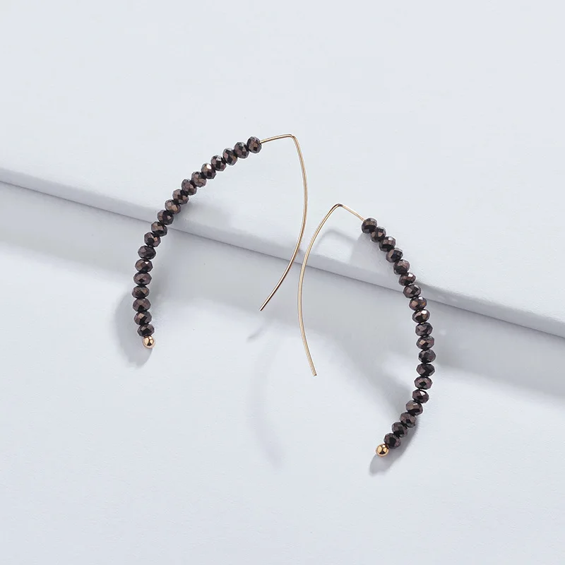 

2019 Hot Selling Bunch Faceted Beaded Earrings for Women Fashion Jewelry Gold Fish Hook Earrings Wholesale
