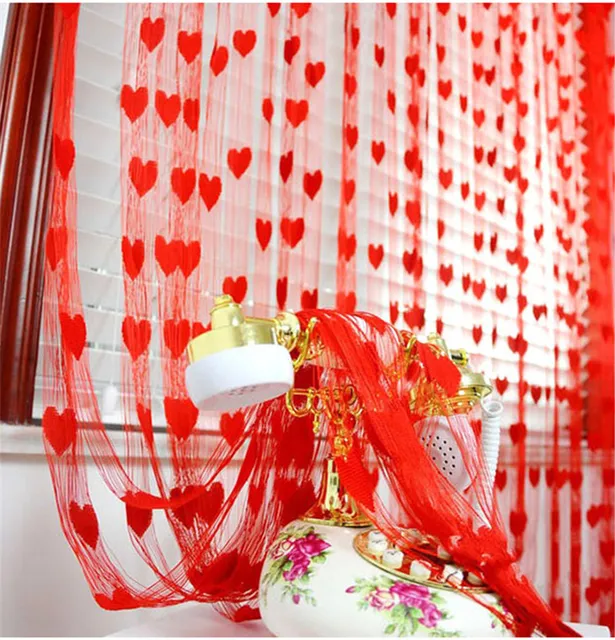 1*2 M Romantische Gordijnen Hart Creatieve Deur Window Panel Gordijn ... 1*2 M Romantische Gordijnen Hart Creatieve Deur Window Panel Gordijn ...