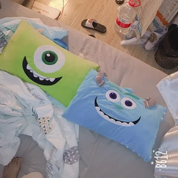 

1pc 60cm soft cartoon Sulley Mike Wazowski plush pillow case cover lady romantic gift baby dream bed girl toy