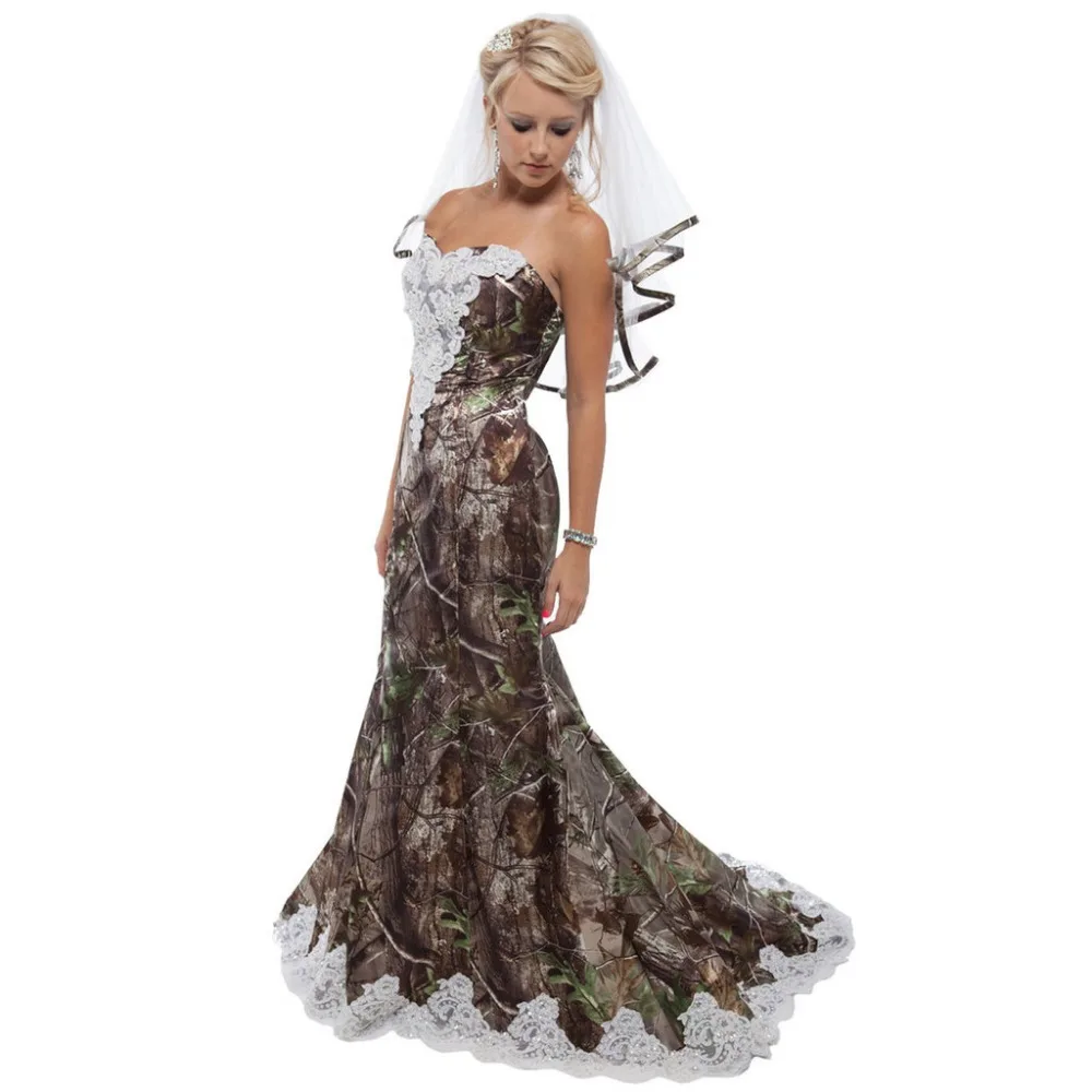 cheap camouflage wedding dresses