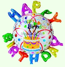 Happy Birthday Letter Birthday Cake Aluminum Foil Balloons Birthday Party Decorations Inflatable balao Birthday Balloon