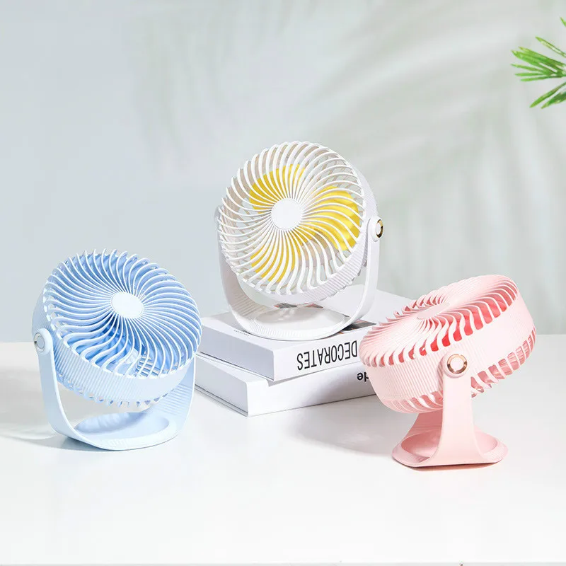 

2019 New Portable Fan Usb Rechargeable Fan Seven-inch Striped Desktop Mini Fan Mute Large Wind Portable Small Fan