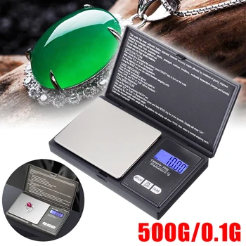 

Portable 500x0.1g Pocket Scale Electronic Mini Small Micro Pocket Digital Jewelry Home Spice Grams Weighing Pans Scale