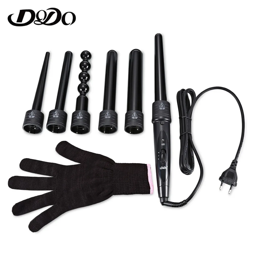 

DODO New 6 in 1 Ceramic Pro Curling Iron Wand Hair Curler Set Pro Interchangeable Barrel Tourmaline Curling Iron Machine EU US