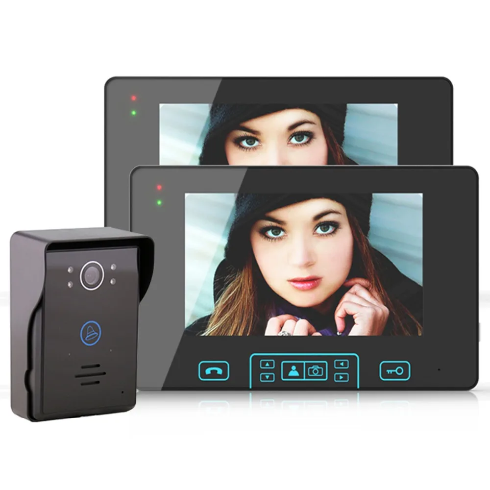 7" Wireless Video Doorbell Intercom 1 to 2 Home Door ...