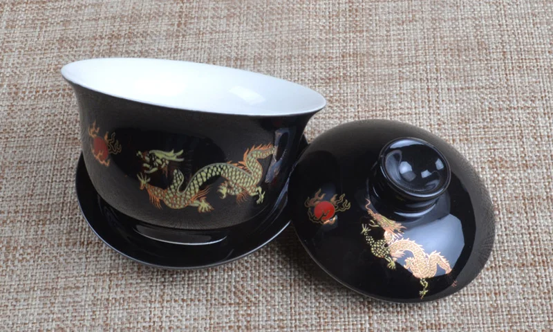 150 мл костяного фарфора кунг-фу чайный сервиз Gaiwan, чайная чашка Tureen фарфоровый чайный сервиз керамический чайный поднос Parlour чайная посуда Gai Wan чай тигуанинь