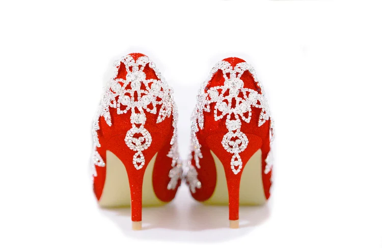 Rouge Femmes Princesse Talons Pour Chaussures Partie Bling Diamant Pompes Strass Mariée Couleur Paillettes Nomination 5xAg0z4qw