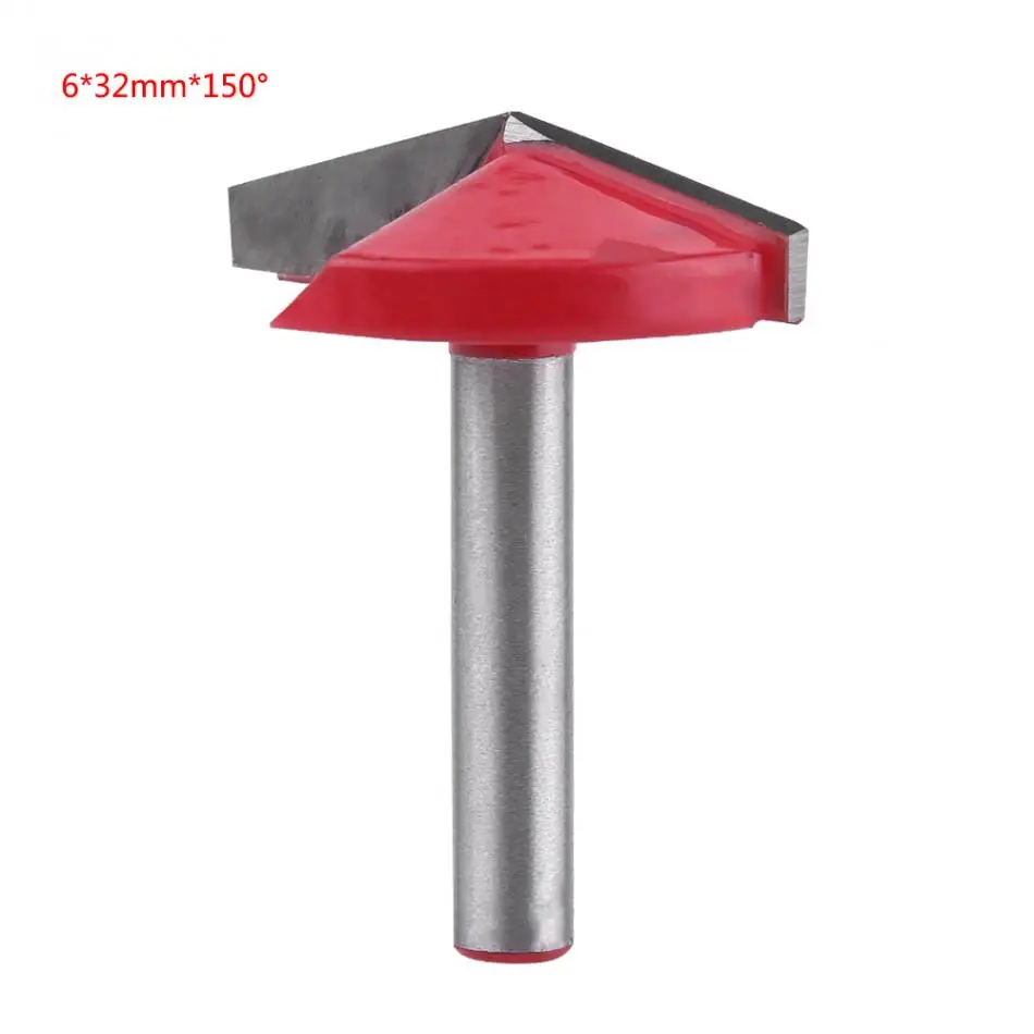 

New 1 Pcs V-Groove Cutting Tool Tungsten Steel Woodworking CNC Router Bit Sharp 6mm Shaft High Quality