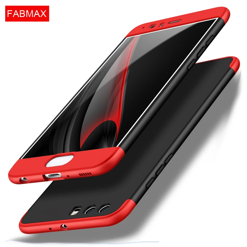 FABMAX роскошь для huawei P9 P10 Plus 360 полная защита три в одном анти-шок Ultra Slim Обложка p10