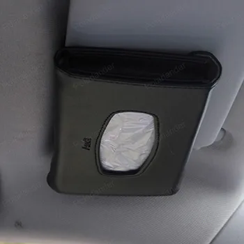 

For A/udi A3 A4L A6L Q5 Q3 Q7 Leather Auto towel Bag Sunvisor Hanging Napkin Holder Case Sun Visor Car Tissue Box
