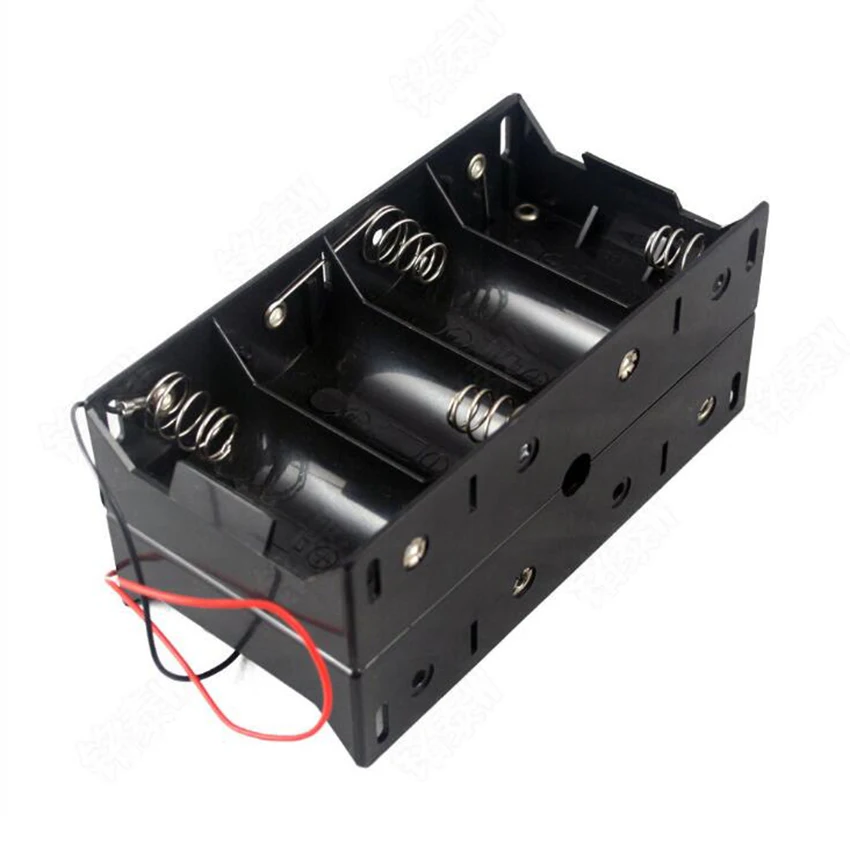 

1PCS Dual Wires Double Sides 8 Pack D Size Battery Case Holder 12V Battery Storage Box For D Size Battery 140.8x71.2x62mm