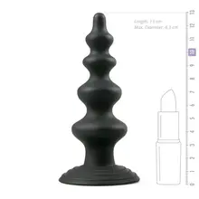 Anal Plug Silicone Beads Dildo Vaginal Masturbate Massage Toys Adult Sex Product Black