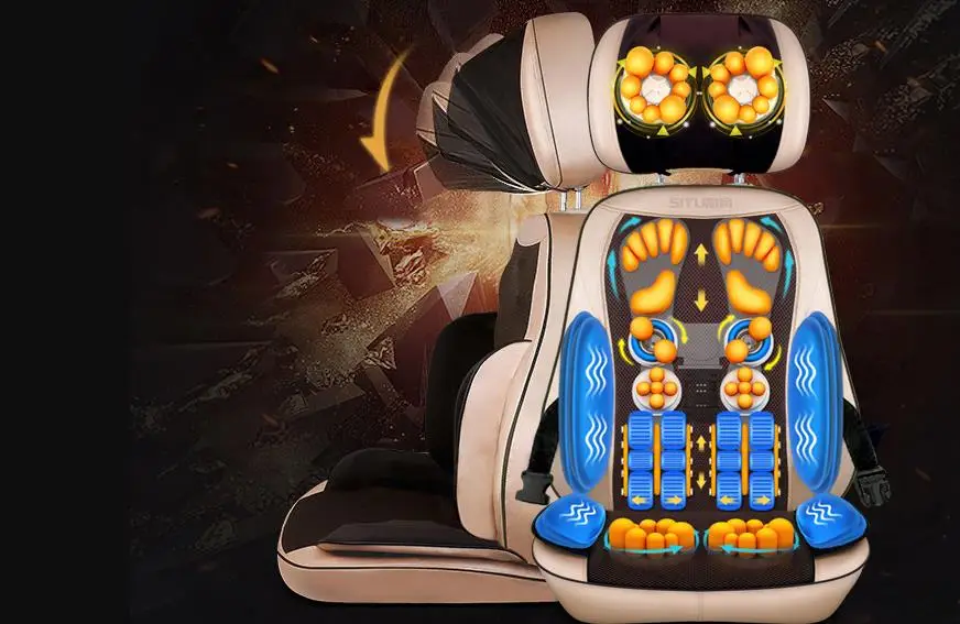Электрическое Массажное кресло для всего тела Шиацу, офисное массажное кресло для шеи и спины, Массажная подушка для ног, диван с подогревом, массажер для тела, домашний