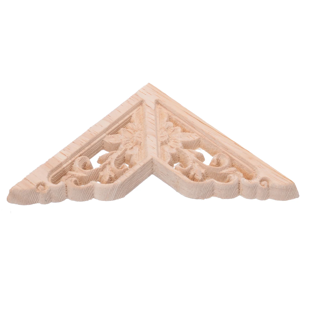 Vintage Rubber Wood Carved Decal Corner Unpainted Onlay Applique For Home Furniture Wall Cabinet Door Decor Crafts 8x8 cm